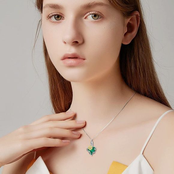 TOUPOP Sunflower Urn  for Ashes with Heart Crystal S925 Sterling Silver Necklace - Picture 4 of 4